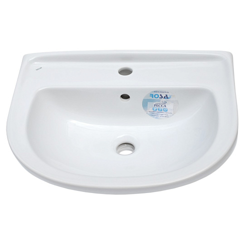 Умывальник Rosa Ресса 56 белый (с переливом, без пьедестала)