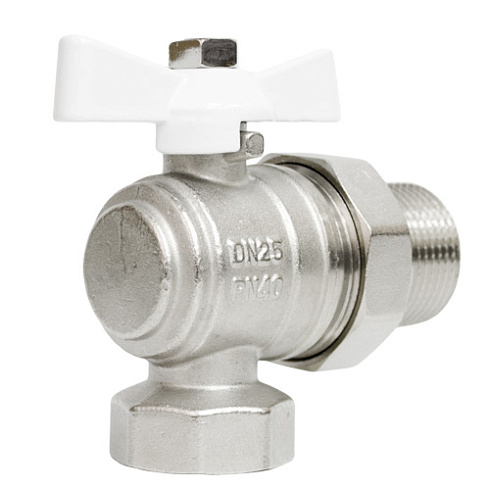 Кран шаровой STI накидная гайка с полусгоном бабочка угловой 25