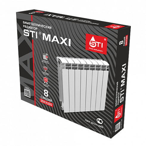 Биметаллический радиатор STI MAXI 500/100 8 сек.