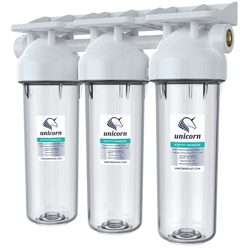 Фильтр прозрачный 3 ступени Unicorn KSBP TRIO 34 SL10"