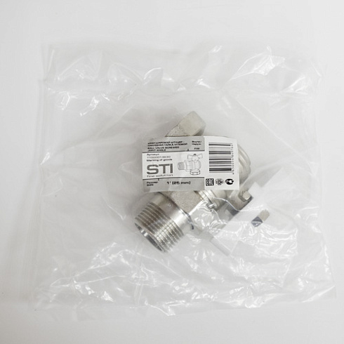 Кран шаровой STI накидная гайка с полусгоном бабочка угловой 25