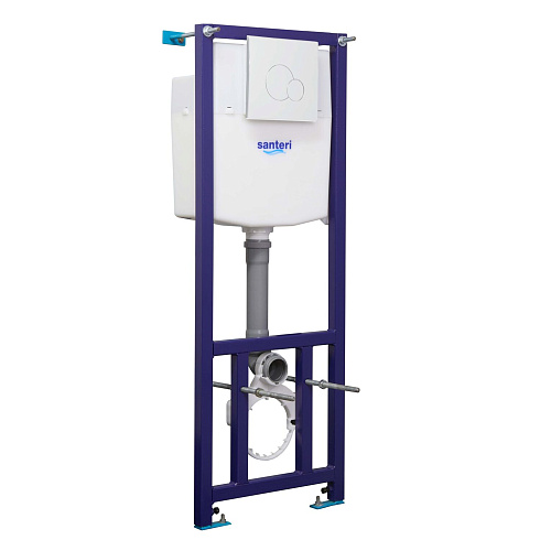 Подвесной унитаз Santeri Альфа комфорт ПЭК (инсталляция, сиденье SoftClose, белая кнопка)