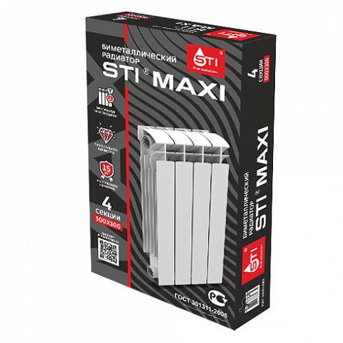 Биметаллический радиатор STI MAXI 500/100 4 сек.
