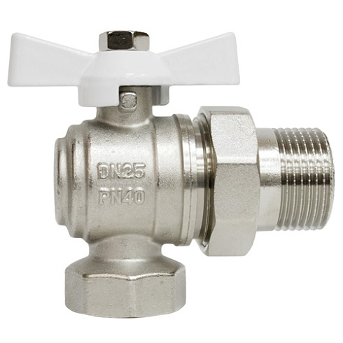 Кран шаровой STI накидная гайка с полусгоном бабочка угловой 25