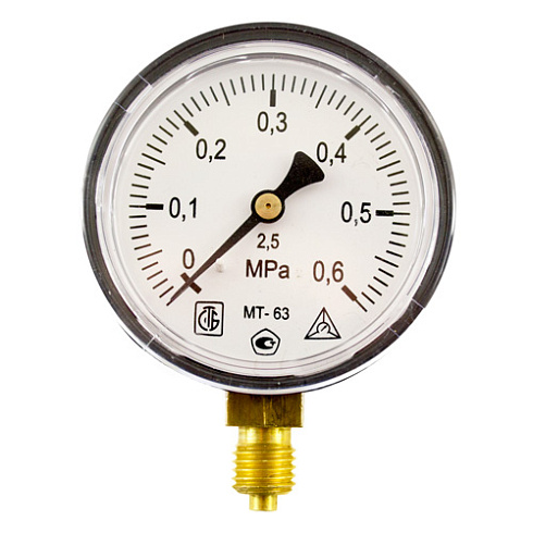 Манометр радиальный МТ 63П 0,6МПа (метрическая резьба - М12х1.5)