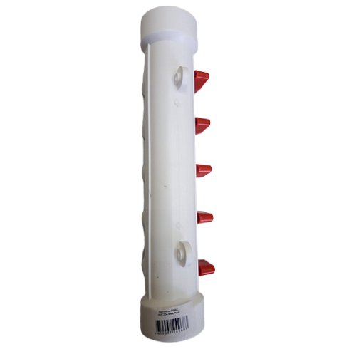 Коллектор MeerPlast 40х20 (5 вых.) с воздухоотводчиком красный