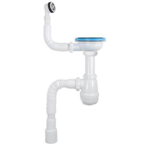 B0139 Сифон для мойки 3½"х40 с круглым переливом с гофротрубой 40х40-50