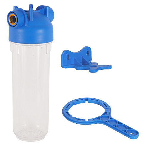 Фильтр прозрачный АКВАБРАЙТ АБФ-10-12 SL10", лат.рез.1/2" (кронштейн, ключ)