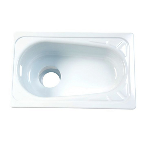 Чаша Генуя стальная эмаль Сантэкс со смещенным сливом в комплекте с сифоном и водорассекателем